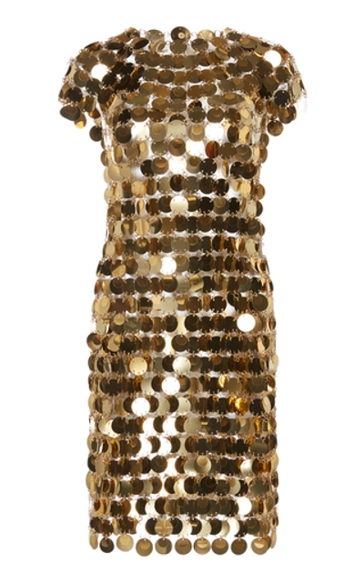 Shop Paco Rabanne Sequin Hardware Mini Dress In Gold