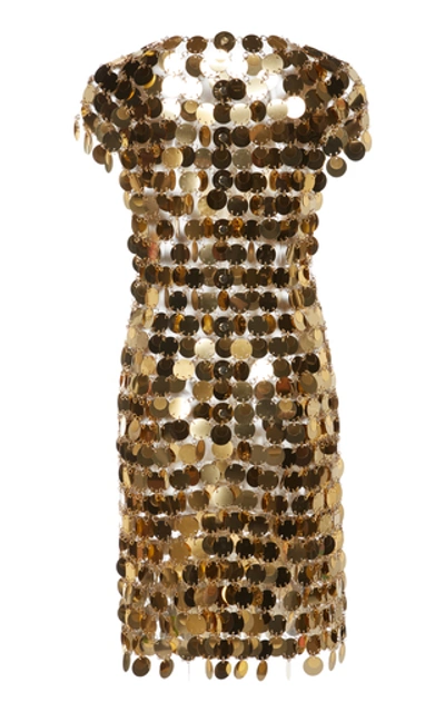 Shop Paco Rabanne Sequin Hardware Mini Dress In Gold