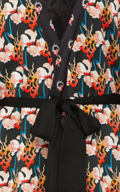 Shop Temperley London Dragonfly Long Crepe Kimono In Black