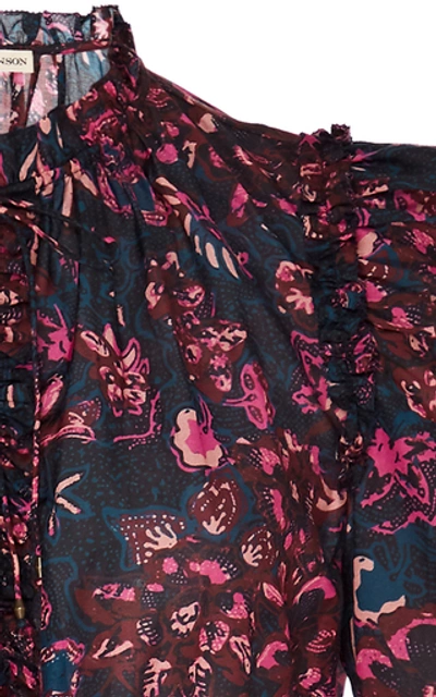Shop Ulla Johnson Prissa Floral-print Cotton-blend Mini Dress