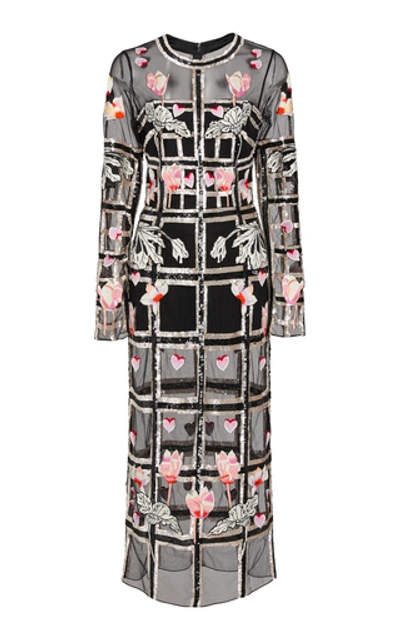 Shop Temperley London Lola Crepe Dress With Organza Overlay In Black
