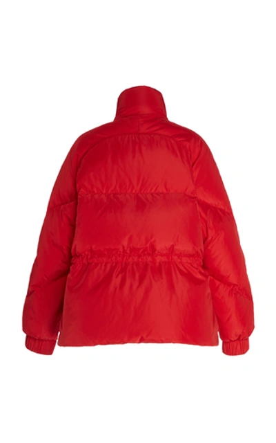 Shop Ganni Shell Quilted Down Jacket In Red