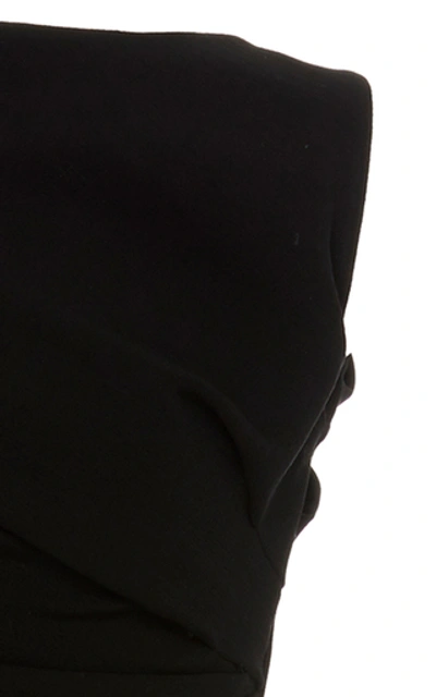 Shop Narciso Rodriguez Bias Draped Crepe Dress In Black