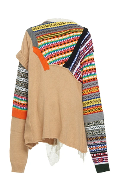 Shop Preen By Thornton Bregazzi Naya Oversized Patchwork Cotton Sweater In Multi