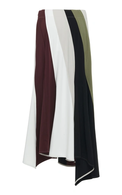 Shop Jw Anderson Women's Striped Crepe Maxi Skirt