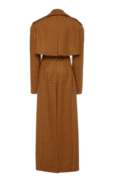 Shop Khaite Blythe Belted Checked Wool Trench Coat In Plaid