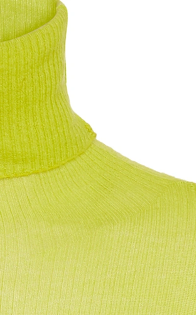 Shop Joseph Cashmere Turtleneck Sweater In Green