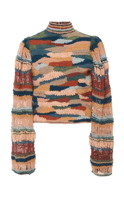 Shop Ulla Johnson Eliya Intarsia-knit Wool Sweater In Print