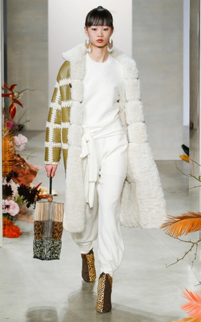 Shop Ulla Johnson Ellaria Reversible Oversized Shearling Coat In White