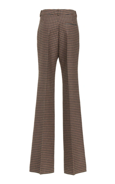 Shop Victoria Beckham Plaid Tweed High-waisted Wool Wide-leg Pants