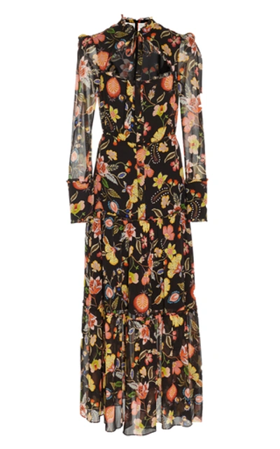 Shop Alexis Sabryna Ruffle-tiered Floral-print Midi Dress