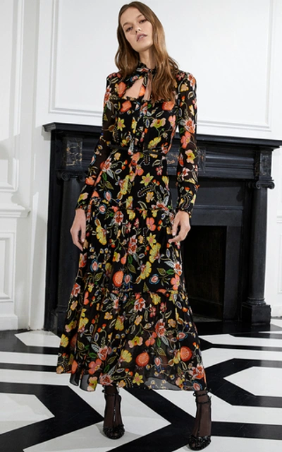 Shop Alexis Sabryna Ruffle-tiered Floral-print Midi Dress