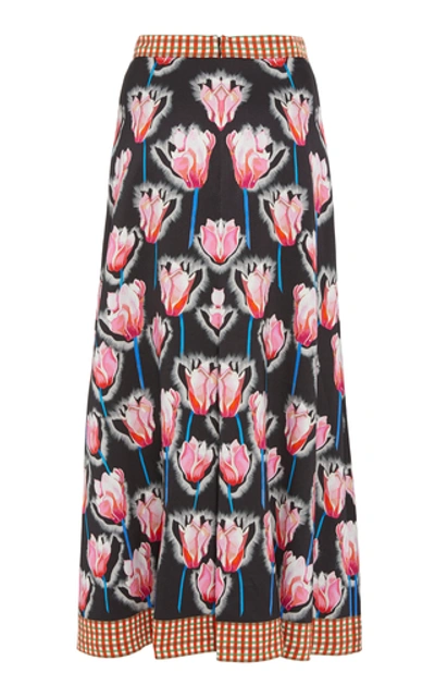 Shop Temperley London Arabesque Printed Crepe Skirt In Black