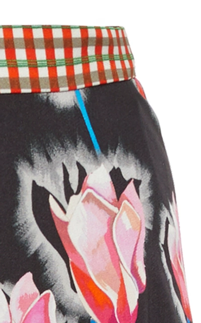 Shop Temperley London Arabesque Printed Crepe Skirt In Black