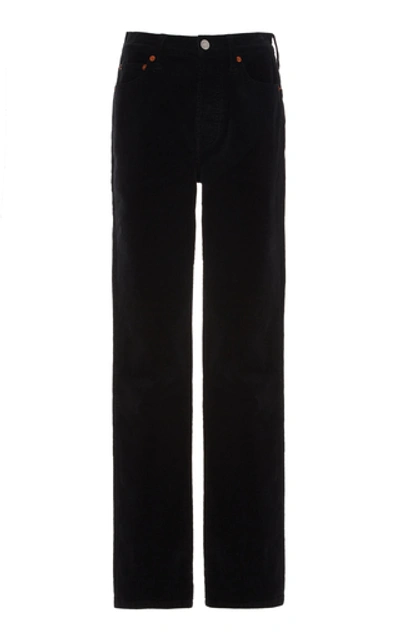 Shop Re/done Double Needle Slim-leg Jeans In Black