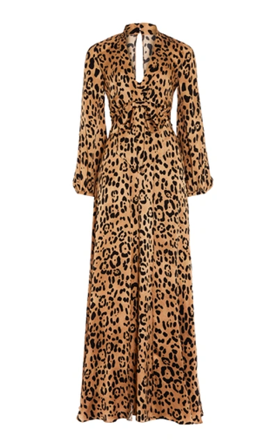 Shop Temperley London Piera Leopard-print Silk Gown In Animal