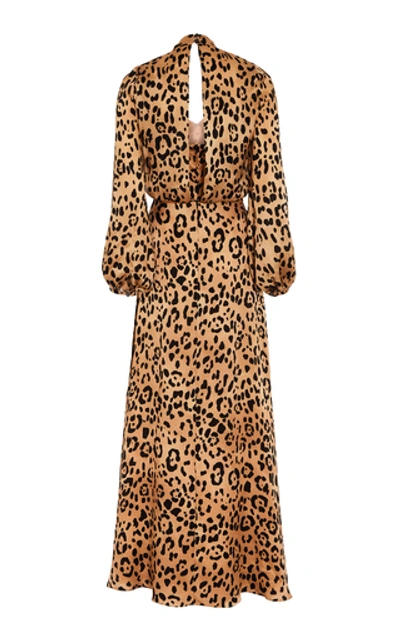 Shop Temperley London Piera Leopard-print Silk Gown In Animal