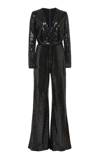 Shop Elie Saab Big Sequence Sequin Jumpsuit In Black