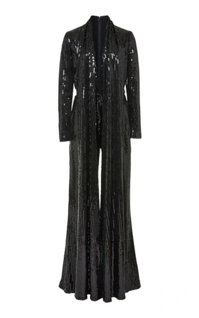 Shop Elie Saab Big Sequence Sequin Jumpsuit In Black