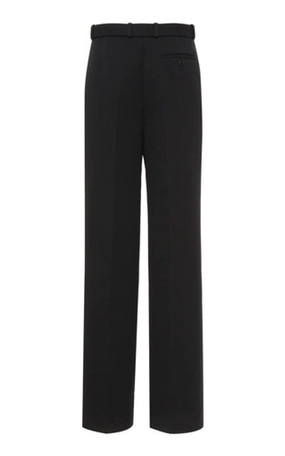 Shop Givenchy Belted Wool-crepe Straight-leg Pants In Black