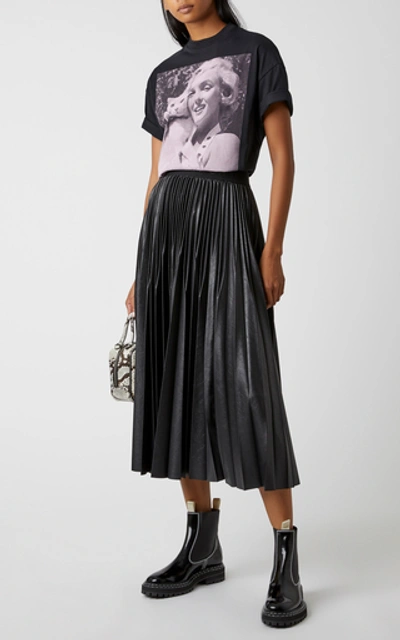 Shop Christopher Kane Marilyn Printed Cotton-jersey T-shirt In Black