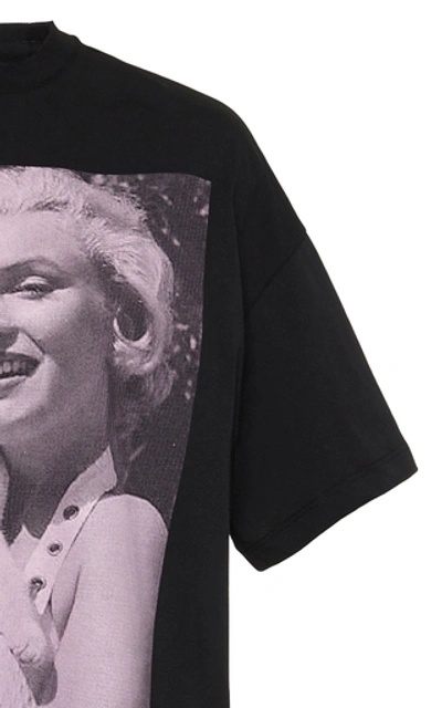 Shop Christopher Kane Marilyn Printed Cotton-jersey T-shirt In Black