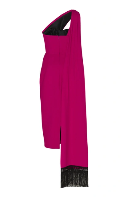 Shop Andrew Gn Scarf-effect Crepe Dress In Pink