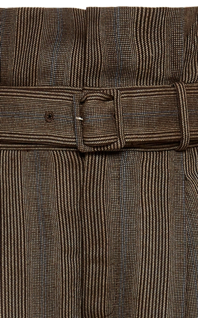 Shop Equipment Alloisa Belted Striped Crepe Slim-leg Pants