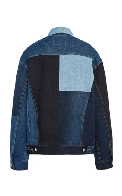 Shop Acne Studios 2000 Recrafted Paneled Denim Jacket In Blue