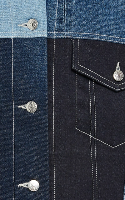 Shop Acne Studios 2000 Recrafted Paneled Denim Jacket In Blue