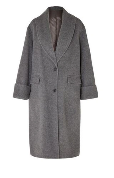 Shop Joseph Kara Wool Long Line Coat In Grey