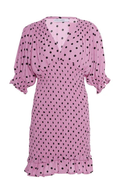 Shop Faithfull The Brand Margherita Ruffled Polka Dot Crepe Mini Dress Size In Print