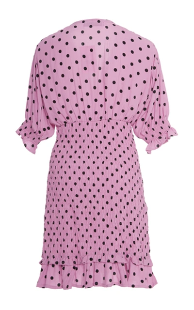 Shop Faithfull The Brand Margherita Ruffled Polka Dot Crepe Mini Dress Size In Print