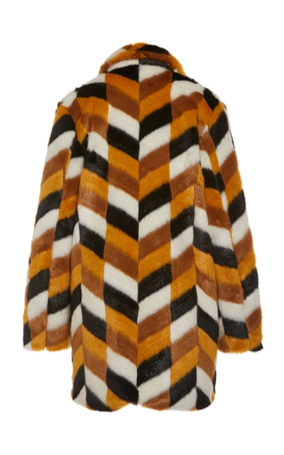 Shop Apparis Camille Color-blocked Faux Fur Coat In Multi