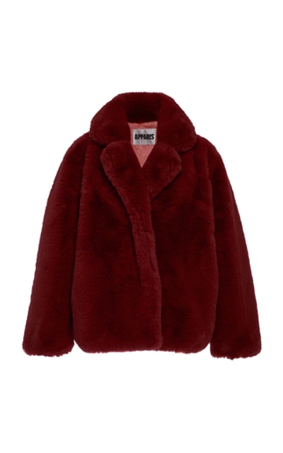 Shop Apparis Manon Faux-fur Coat In Red