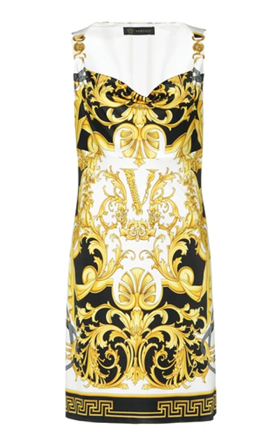 Shop Versace Printed Satin Mini Dress