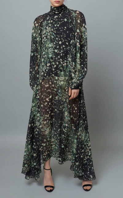 Shop Givenchy Floral-print Silk-georgette Maxi Dress