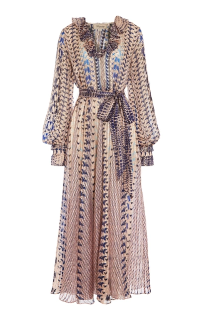 Shop Temperley London Delilah Silk-blend Dress In Print