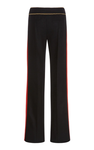 Shop Paco Rabanne Side Stripe Straight-leg Pants In Black