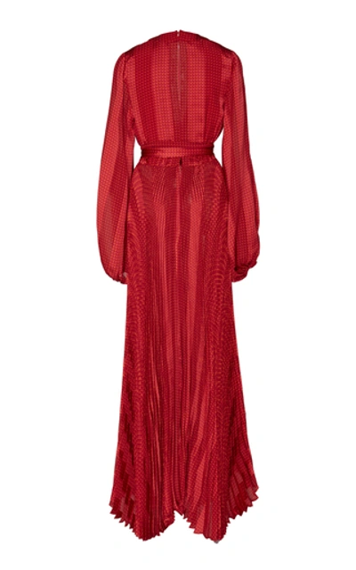 Shop Alexis Salomo Printed Maxi Dress In Red