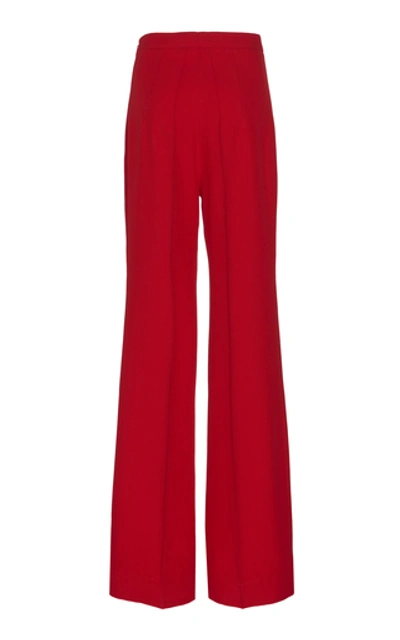 Shop Andrew Gn High-waisted Crepe Pants In Red