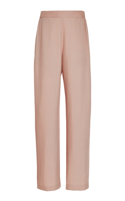 Shop Bouguessa Houndstooth Tweed Straight-leg Pants In Pink