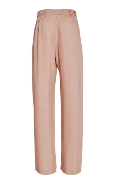 Shop Bouguessa Houndstooth Tweed Straight-leg Pants In Pink
