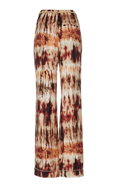 Shop Nanushka Giada Belted Cupro Wide-leg Pants In Multi