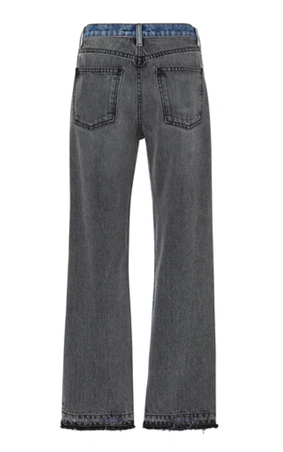 Shop B Sides Arts Two-tone Mid-rise Straight-leg Jeans In Grey