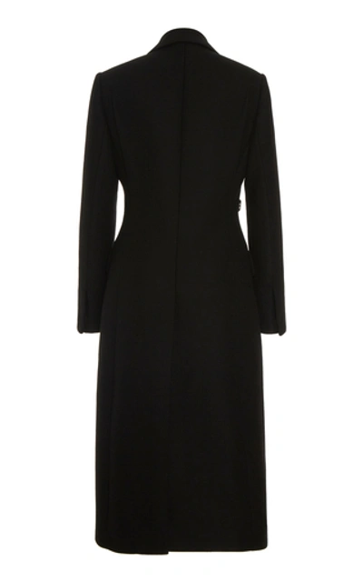 Shop Prada Belted Wool Coat In Black