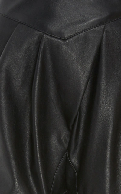 Shop Johanna Ortiz Crossing Legacies Leather Tapered Pants In Black