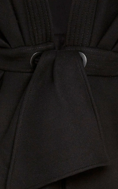 Shop Johanna Ortiz Glorious Finding Wool-blend Crepe Peplum Midi Dress In Black