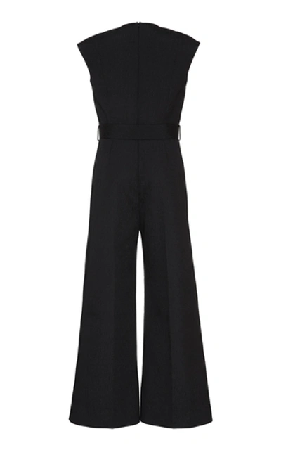 Shop Emilia Wickstead Barbara Sleeveless Wide-leg Jumpsuit In Black