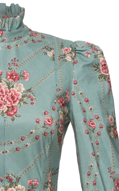 Shop Lena Hoschek Prairie Patterned Cotton Dress In Floral